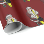 Sweet Santa Claus Saxophone Player Geschenkpapier (Rolleneckpunkt)