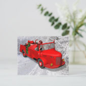 Sweet Santa Firefighter Feiertagspostkarte (Stehend Vorderseite)
