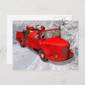 Sweet Santa Firefighter Feiertagspostkarte (Vorne/Hinten)