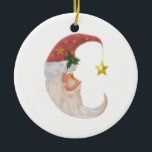 Sweet Santa Half Moon - Fügen Sie Ihren eigenen Te Keramikornament<br><div class="desc">Sweet Santa Half Moon - Fügen Sie Ihren eigenen Text hinzu</div>