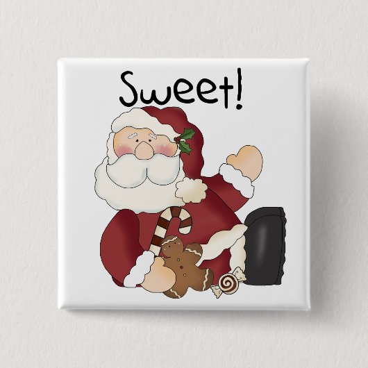 Sweet Santa Holiday Tshirts und Geschenke Button (Vorderseite)