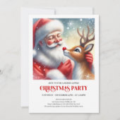 Sweet Santa Rudolph Christmas Party Invitation Einladung (Vorderseite)