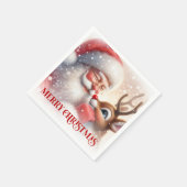 Sweet Santa Rudolph Christmas Party Napkins Serviette (Ecke)