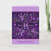 Sweet Sassy 16 Geburtstag Lila Inspirivity Karte (Vorderseite)