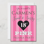 Sweet & Sassy Pink Pajama Party Foto Einladung (Vorderseite)