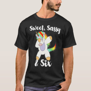 Sweet Sassy und sechs Einhorn 6. Geburtstagsparty T-Shirt