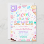 Sweet Sassy und Seven Birthday Einladung 7. Geburt (Vorderseite)