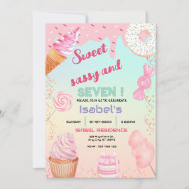 Sweet Sassy und Seven Candy Birthday Einladung