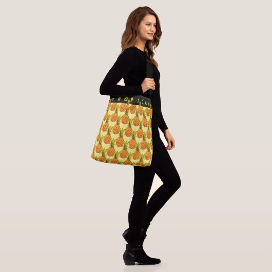 Sweet & Savvy Ananas Karry-all Tote Bag Tragetaschen Mit Langen Trägern (Am Model)