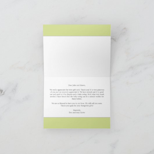 Sweet Scallops Baby Danke Karte (Innenseite)