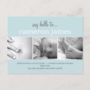Sweet Scallops Birth Announcement - Baby Boy Ankündigungspostkarte