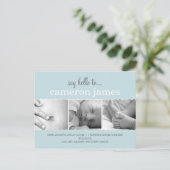 Sweet Scallops Birth Announcement - Baby Boy Ankündigungspostkarte (Stehend Vorderseite)