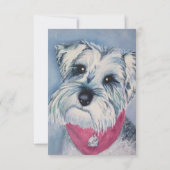 SWEET SCHNAUZER PUPPY HUNDE TURNING 10 UAWG RSVP KARTE (Rückseite)