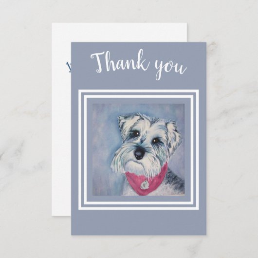 Sweet Schnauzer Vielen Dank Dankeskarte (Vorne/Hinten)