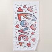 Sweet Scribble Liebe Slogan Strandtuch (Vorderseite)