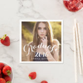 Sweet Script | 2016 Abschluss Foto Paper Napkins Serviette (Beispiel)
