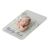 Sweet Script Baby Girl Foto Geburtsankündigung Magnet (Linke Seite)