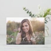 Sweet Script | Einladung der Foto Graduation Party (Stehend Vorderseite)