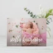 Sweet Script | Foto Collage Birth Ankündigung (Stehend Vorderseite)