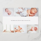 Sweet Script Foto Collage Foil Birth Ankündigung (Rückseite)