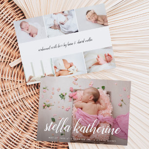 Sweet Script   Photo Collage Birth Announcement Ankündigung