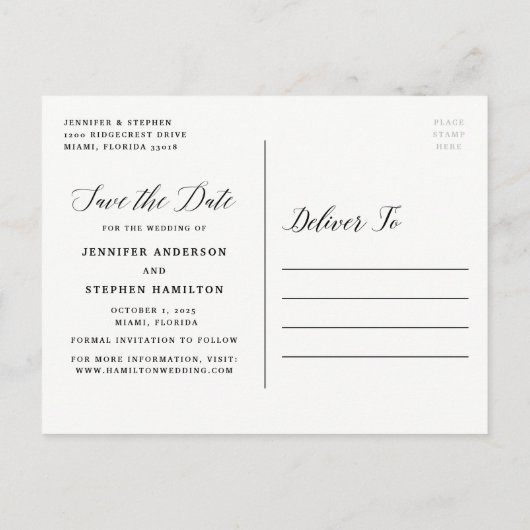 Sweet Script | Save the Date Postkarte (Rückseite)