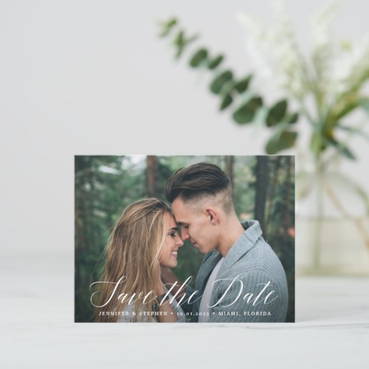 Sweet Script | Save the Date Postkarte (Stehend Vorderseite)