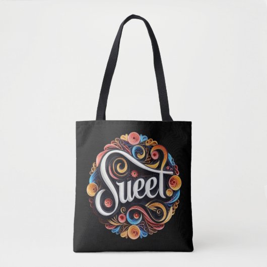 Sweet Script Typografie Tasche (Vorderseite)