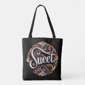 Sweet Script Typografie Tasche (Rückseite)
