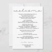 Sweet Script Wedding Itinerary - Begrüßung Einladung (Vorderseite)