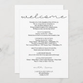 Sweet Script Wedding Itinerary - Begrüßung Einladung (Vorne/Hinten)