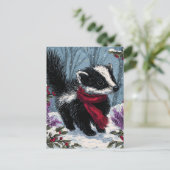 Sweet Scunk im Winter Postkarte (Stehend Vorderseite)