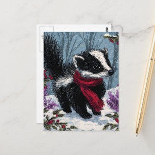 Sweet Scunk im Winter Postkarte