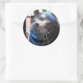 Sweet Sea Lion Runder Aufkleber (Tasche)