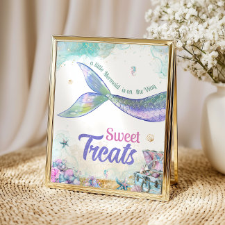 Sweet Seafoam Mermaid Treats Table Girl Poster