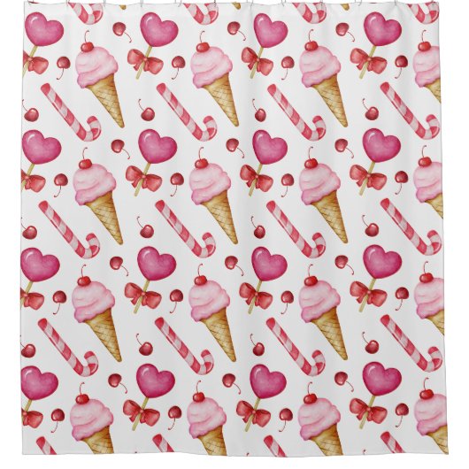Sweet seamless pattern duschvorhang (Vorderseite)
