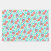 Sweet Seashells Hübsch Aqua Pattern Beachy Geschenkpapier Set (Vorderseite 3)