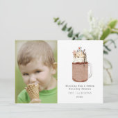 Sweet Season Chocolate Snowman Milkshake Feiertagskarte (Stehend Vorderseite)