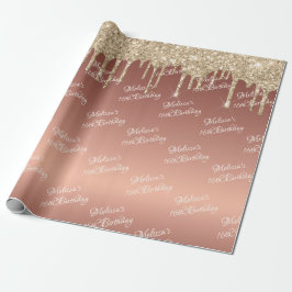 Sweet Sechzehnte Rose Gold Geburtstag Tropfen Geschenkpapier