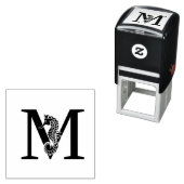 Sweet Seepferd über Single Fett erste Monogramm Permastempel (Beispiel)