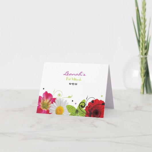 SWEET SENCES Bat Mitzvah Danke Karte (Vorderseite)