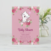 Sweet Serenity Kitten Baby Shower Invitation Einladung (Stehend Vorderseite)