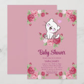 Sweet Serenity Kitten Baby Shower Invitation Einladung (Vorne/Hinten)