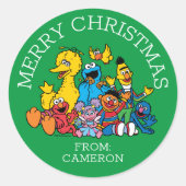 Sweet Sesame Street | Frohe Weihnachts-Geschenkmar Runder Aufkleber (Vorderseite)