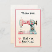 Sweet Sewing Machine Hearts Dankeskarte (Vorne/Hinten)