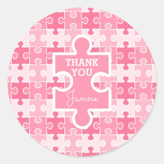 Sweet Shade of Pink Puzzles Runder Aufkleber (Vorderseite)