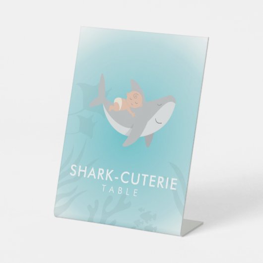 Sweet Shark Baby Buffet Tischschild Sockelschild (Vorderseite)