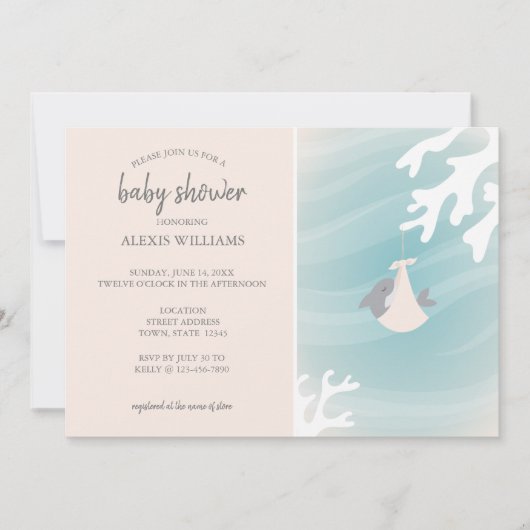 Sweet Shark Baby Einladung (Vorderseite)