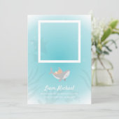 Sweet Shark Baby Flat Birth Announccard Ankündigung (Stehend Vorderseite)