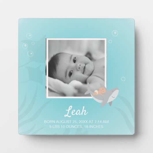 Sweet Shark Baby Foto Easel Plaque Fotoplatte (Vorderseite)